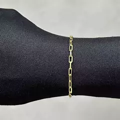 Pulseira Carrier Longa 2,5mm (Fecho Canhão) (Banho Ouro 24k)