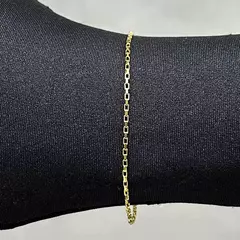 Pulseira Carrier Quadrada (Cubinho) 1,5mm (Fecho Tradicional) (TAG 24K) (Banho Ouro 24k)