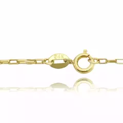 Pulseira Carrier Quadrada (Cubinho) 1,5mm (Fecho Tradicional) (TAG 24K) (Banho Ouro 24k) - comprar online