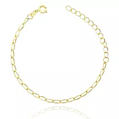 Pulseira Grumet Aberta Detalhada 2,8mm (Fecho Tradicional) (Tag 18k) (Banho Ouro 18k)