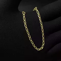 Pulseira Grumet Aberta Detalhada 2,8mm (Fecho Tradicional) (Tag 18k) (Banho Ouro 18k) - comprar online