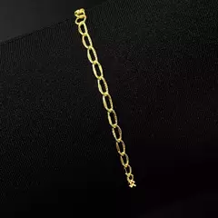 Pulseira Grumet Aberta Detalhada 2,8mm (Fecho Tradicional) (Tag 18k) (Banho Ouro 18k) na internet