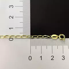 Pulseira Grumet Aberta Detalhada 2,8mm (Fecho Tradicional) (Tag 18k) (Banho Ouro 18k) - loja online
