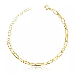 Pulseira Oval 4mm (Fecho Tradicional) (Banho Ouro 24k)
