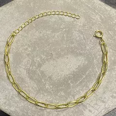 Pulseira Oval 4mm (Fecho Tradicional) (Banho Ouro 24k) - comprar online