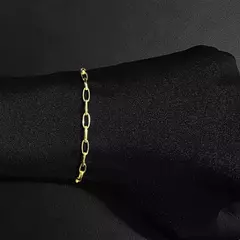 Pulseira Oval 4mm (Fecho Tradicional) (Banho Ouro 24k) na internet