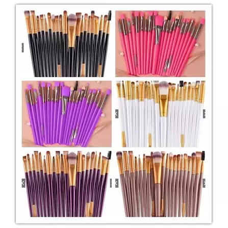 Kit 20 Pinceis Profissional Pincel Maquiagem