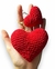 Chaveiro Coração Vermelho de Amigurumi Feito à Mão - Sheron Criações