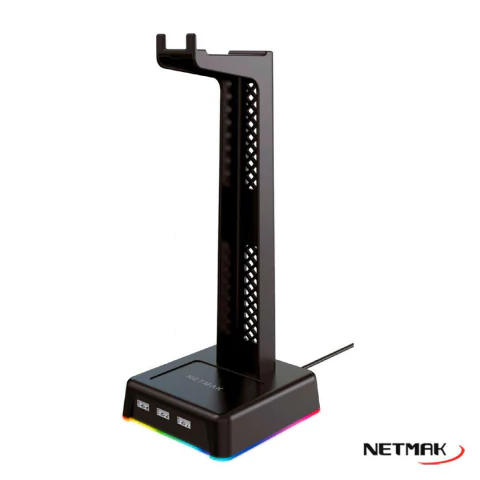 Soporte Para Auriculares HUB USB Netmak