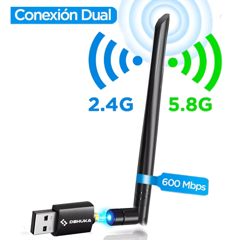 Adaptador WiFi USB Doble Banda 600Mbps