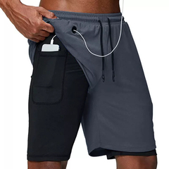 Shorts esportivos de secagem rápida para homens, corrida, treino, jogging, deck