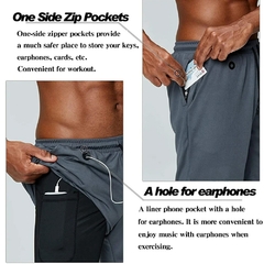 Imagem do Shorts esportivos de secagem rápida para homens, corrida, treino, jogging, deck
