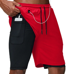 Shorts esportivos de secagem rápida para homens, corrida, treino, jogging, deck - DJotaStore
