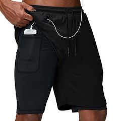 Shorts esportivos de secagem rápida para homens, corrida, treino, jogging, deck