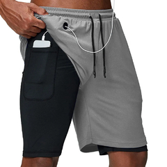 Shorts esportivos de secagem rápida para homens, corrida, treino, jogging, deck - DJotaStore