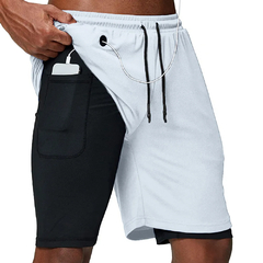 Shorts esportivos de secagem rápida para homens, corrida, treino, jogging, deck