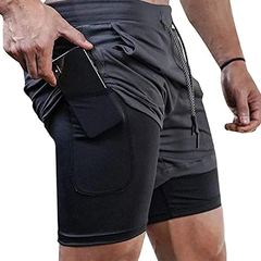 Imagem do Shorts esportivos de secagem rápida para homens, corrida, treino, jogging, deck