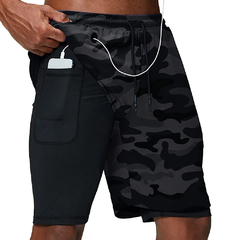 Shorts esportivos de secagem rápida para homens, corrida, treino, jogging, deck - DJotaStore