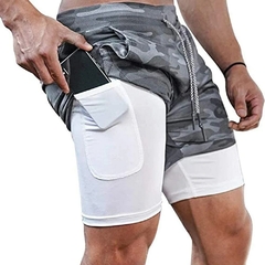 Shorts esportivos de secagem rápida para homens, corrida, treino, jogging, deck - DJotaStore