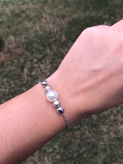 Pulseira de esferas e pérola