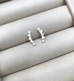 Brinco Ear Cuff coração Prata 925
