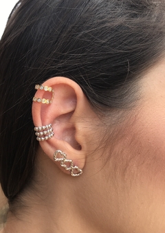 Brinco Ear Cuff 3 corações - comprar online