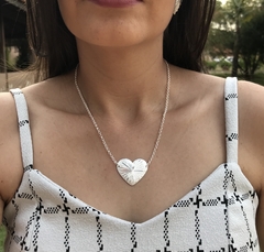 Colar de coração diamantado