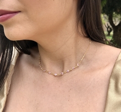 Choker zircônias rosa na internet