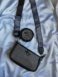 042 Bandolera strass + Monedero - comprar online