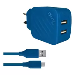 Cargador Con Cable Tipo C Carga Rapida 2 Entradas Usb