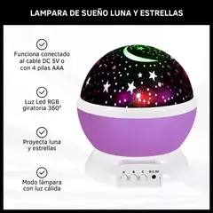 Lámpara De Sueño Velador Proyector Estrellas Y Luna Rgb 360° en internet