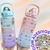 Kit 3 Garrafas Agua Squeeze Galão Com Adesivos Lembretes beber Agua Fitness Motivacional na internet