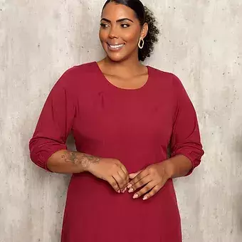 Vestido de viscolinho vermelho