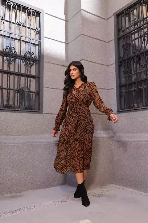 Vestido de crepe Animal Print