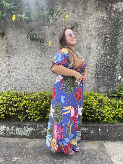 Vestido longo estampado - Tamanho único (38-48)