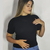 Blusa de tricô modal manga curta bolinha - loja online
