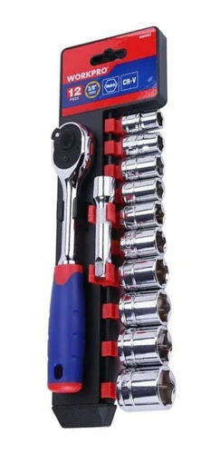 Juego Bocallaves Crique Tubos 1/2 12 Pz Workpro W003024