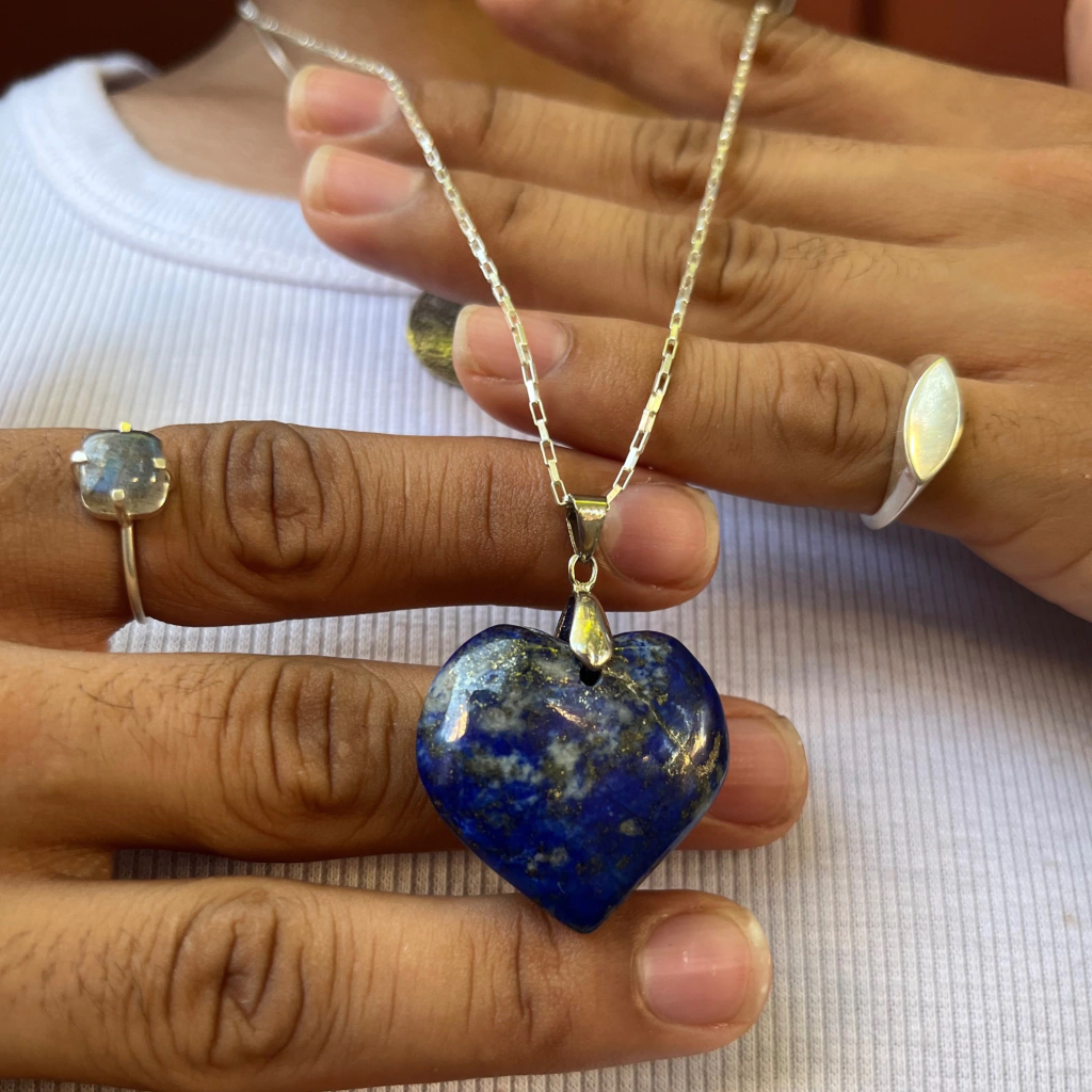 Pingente Coração de Lápis lazuli