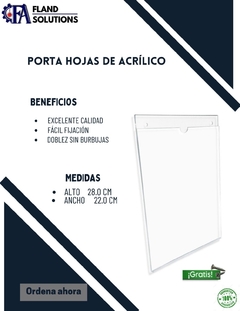 Porta hojas de acrílico pared vertical carta en internet