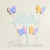Topper Acrílico Feliz Cumpleaños Celeste - Mariposas Multicolor x1u.