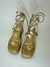 Sandália salto flatform dourada ouro - GM Shoes