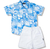 Conjunto VRS Azul e Branco Folhas - comprar online