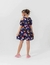 Vestido CRD Azul Arco Iris Ombro Vazado - CIRANDA MODA INFANTIL