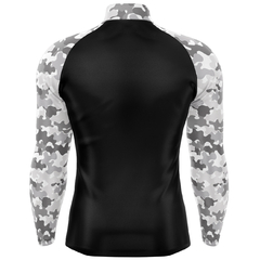 Camiseta Camisa Blusa Casual Pesca Agro Camuflado Branca Com Zíper Proteção Uv50+ - Koi Fishing Wear