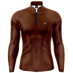 Camiseta Camisa Blusa Pesca Básica Com Proteção Solar Marrom - comprar online