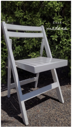 SILLA PLEGABLE MADERA - BLANCA - comprar online
