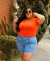 Blusa de Manga Curta Gola V Plus Size na internet