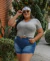 Imagem do Blusa de Manga Curta Gola V Plus Size