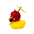 PATITO DECORATIVO PARA AUTO, BICI O MOTO CASCO ROJO DIBUJO ANGRY BIRDS - tienda online