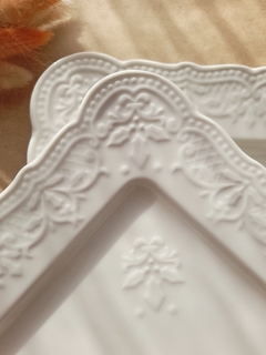 BANDEJA CERÁMICA RECTANGULAR WHITE - comprar online